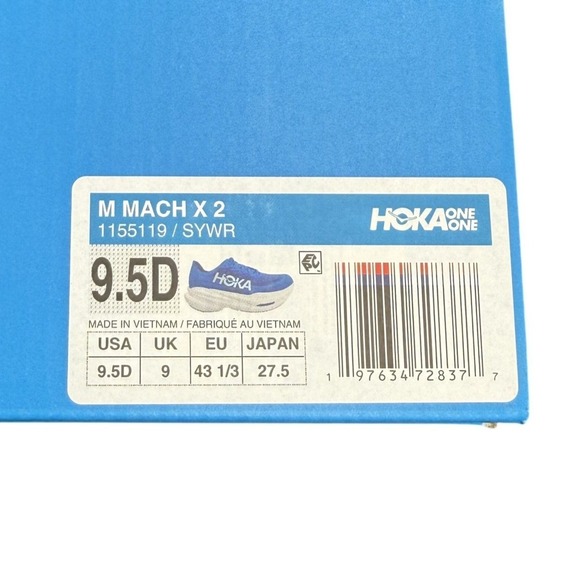 Hoka One One Mach X 2 Men's Size 9.5D 1155119-SYWR Blue Running Sneaker Shoe - Picture 2 of 13